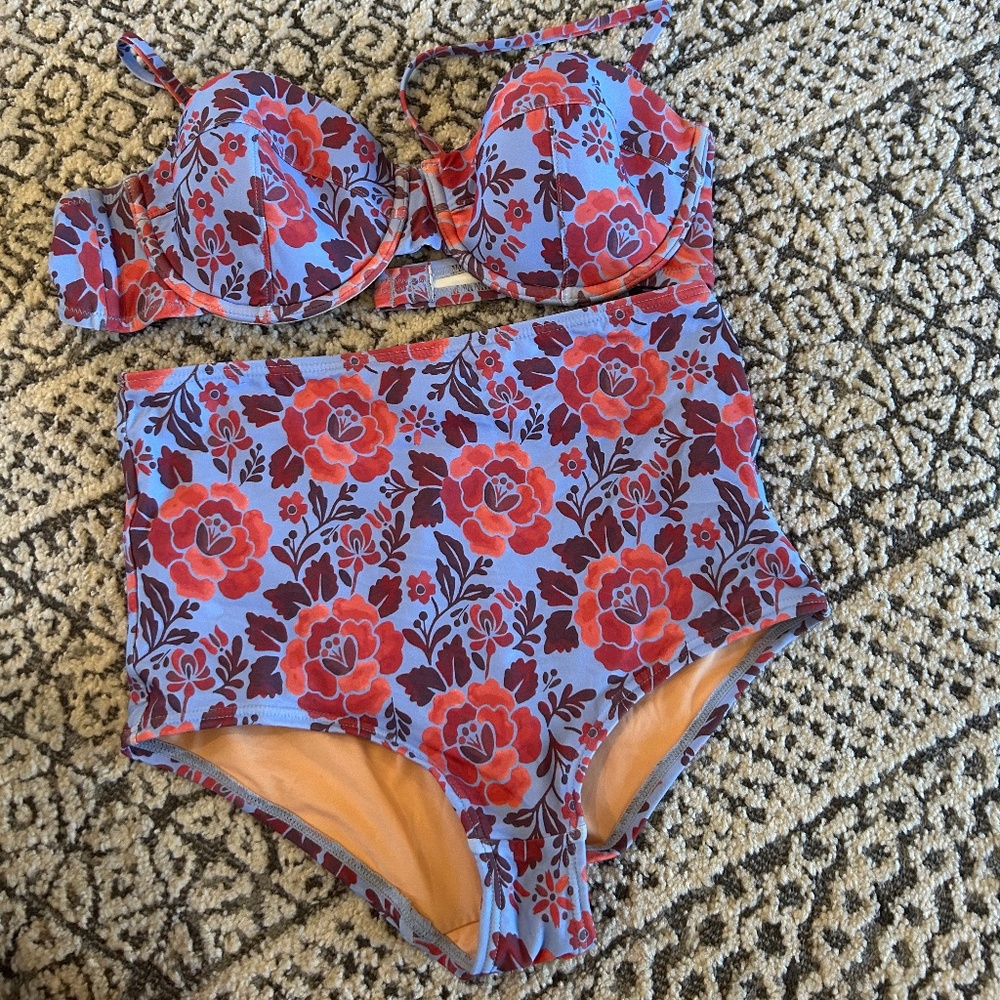 J. Crew Floral High waisted Bikini
